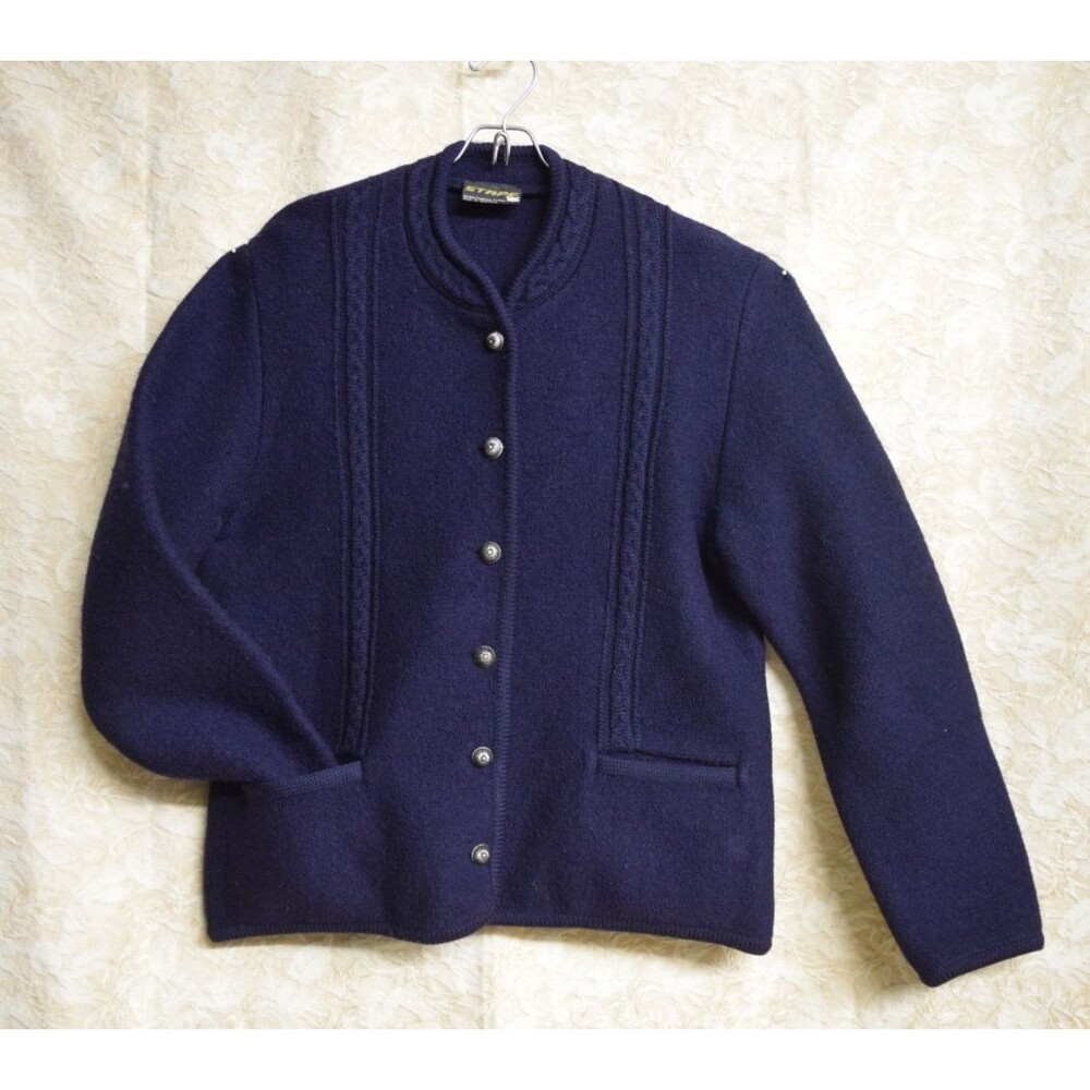 Vintage Stapf Womens Med or Lrg Tyrol Sportswear WOOL Cardigan Blazer Steampunk
